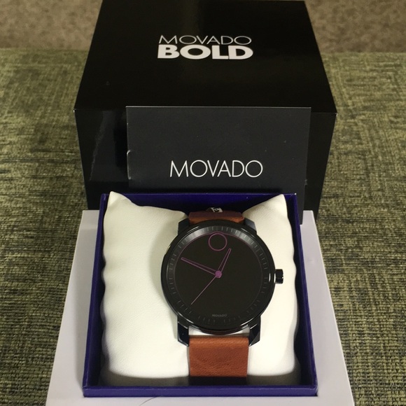 Movado Other - Movado Bold Tan Leather Band/Black Hardware NWT